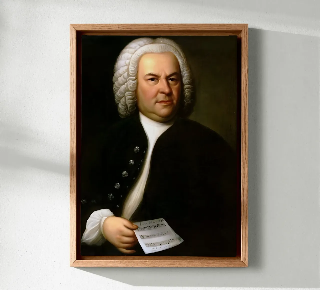 Johann Sebastian Bach, canvas met Baklijst van Low poly art