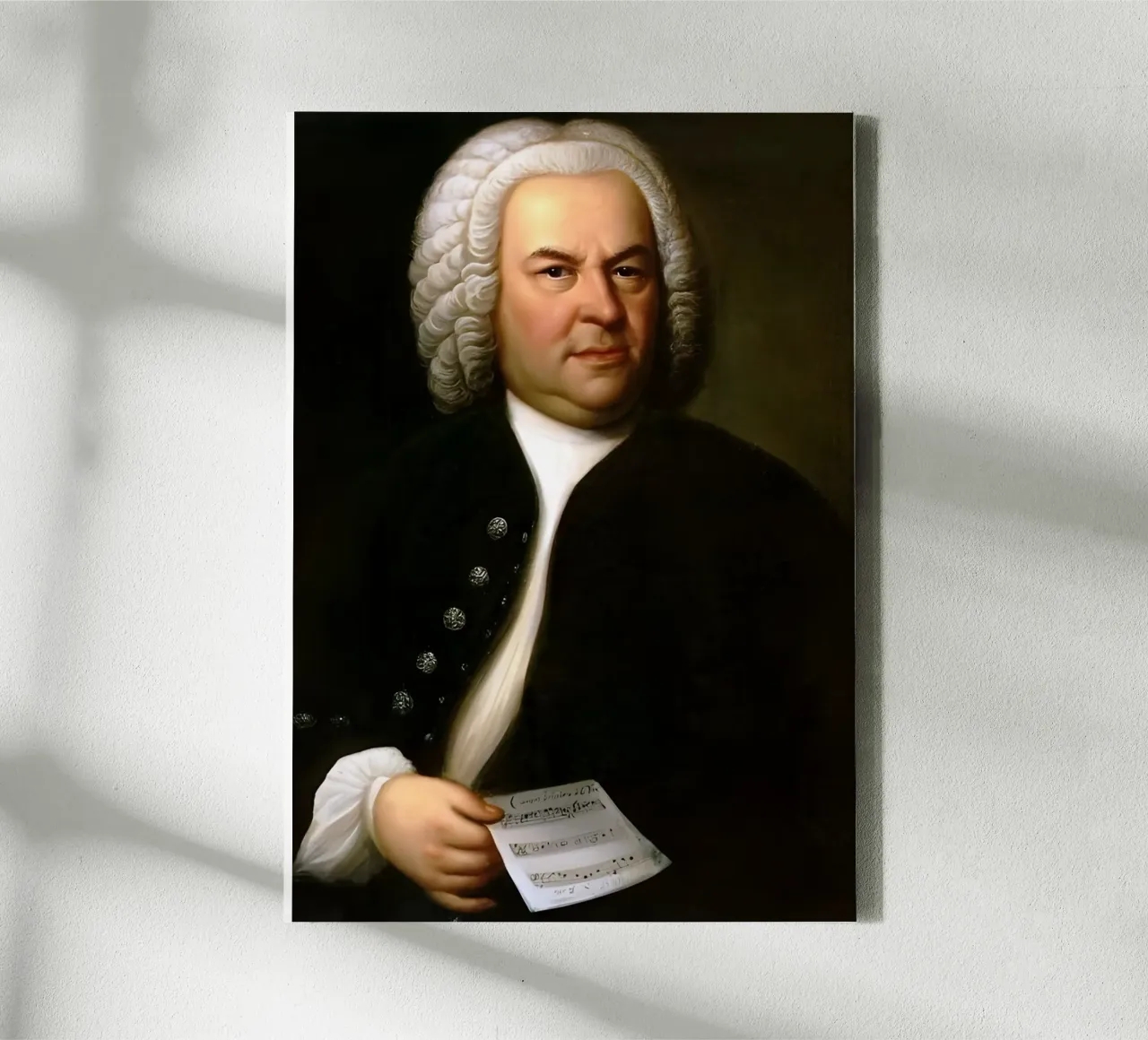 Johann Sebastian Bach, canvas met Baklijst van Low poly art
