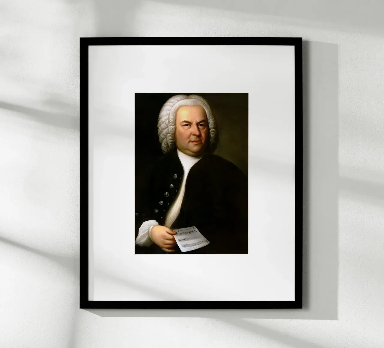 Johann Sebastian Bach, poster con telaio in alluminio da Low poly art