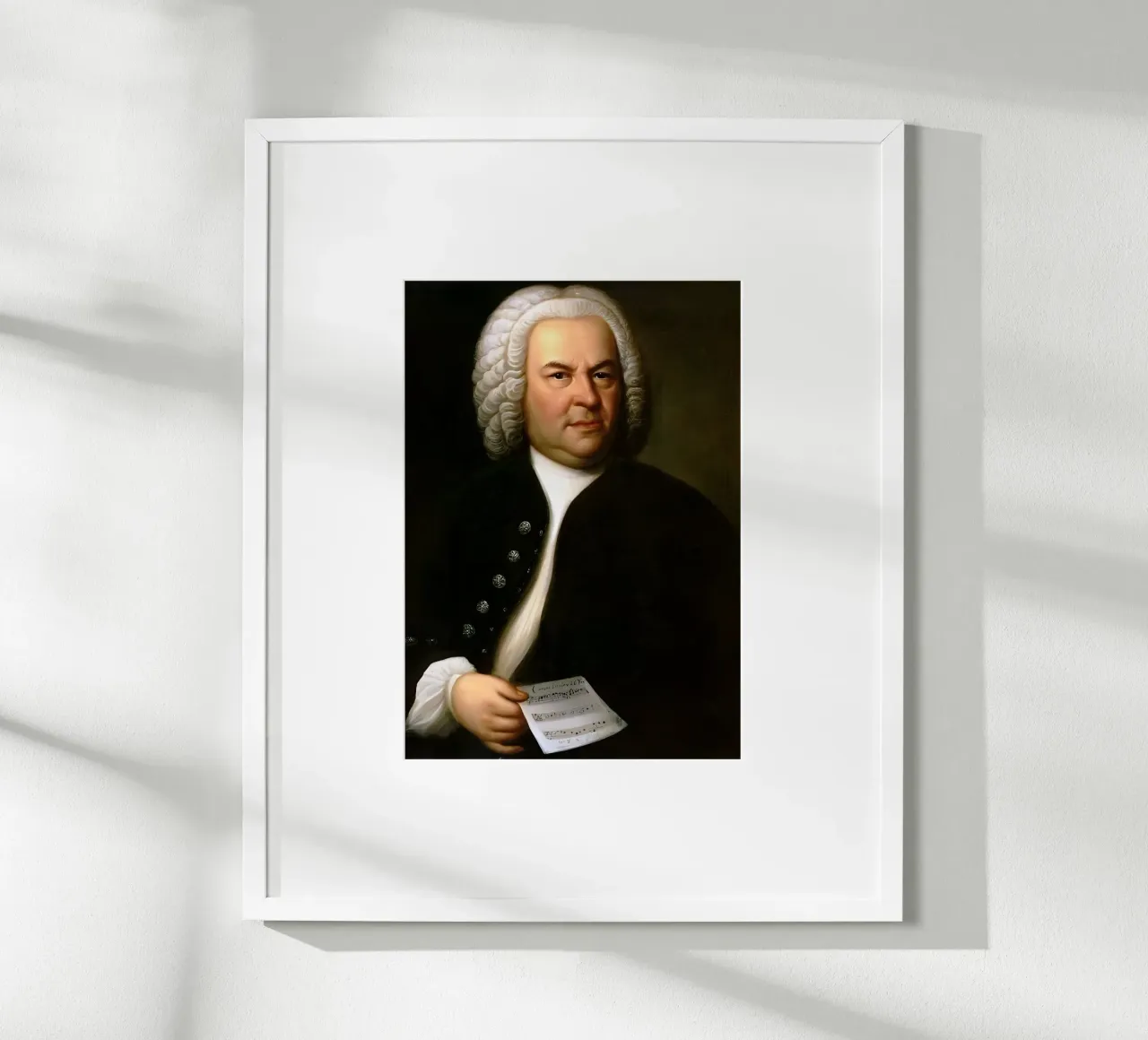 Johann Sebastian Bach, poster con telaio in alluminio da Low poly art