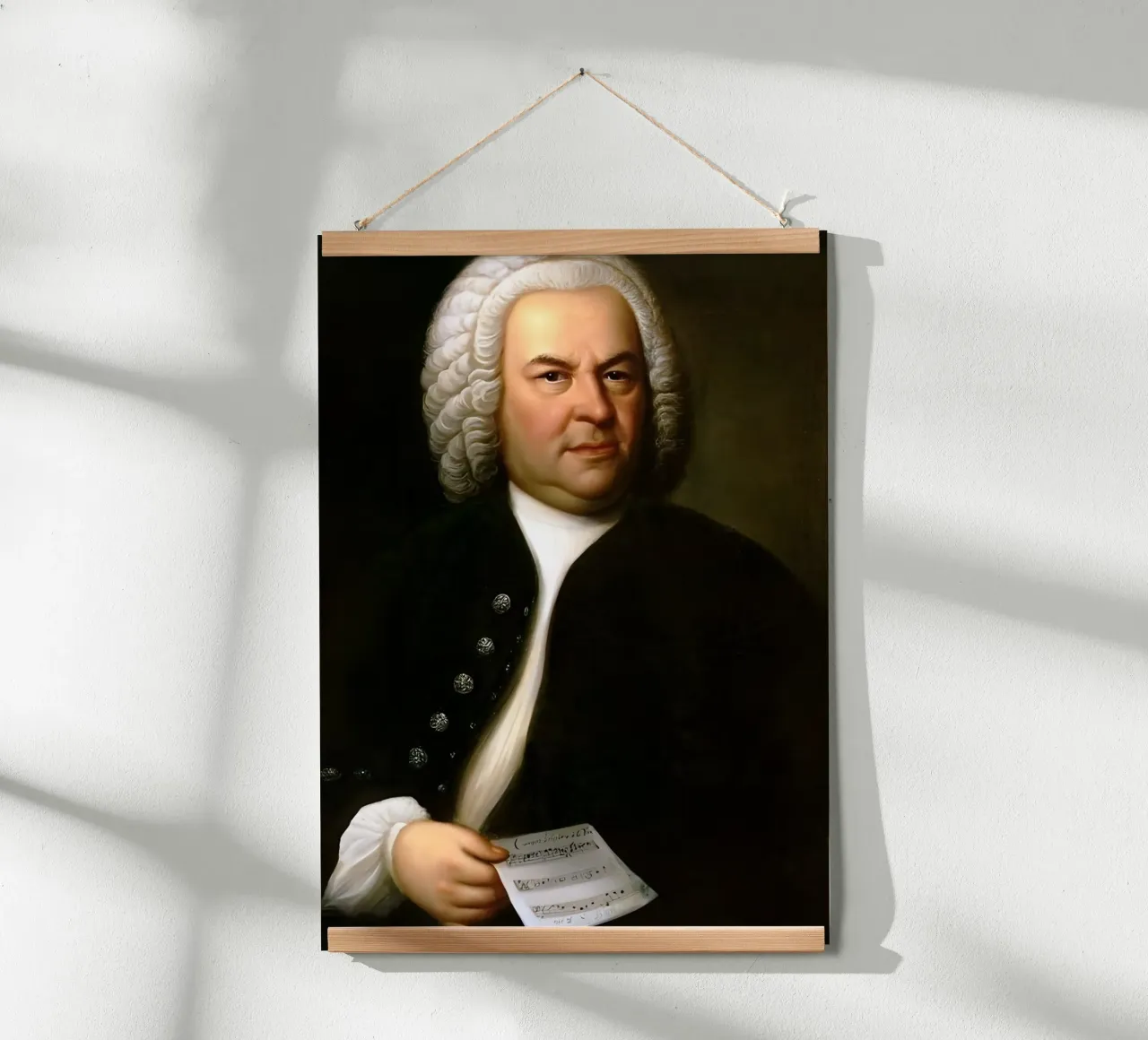 Johann Sebastian Bach, poster con telaio in alluminio da Low poly art