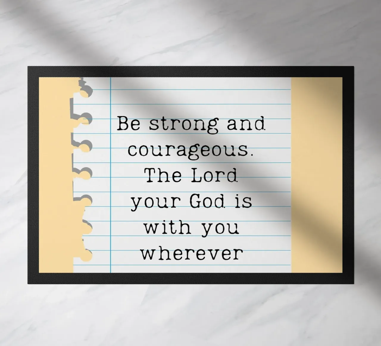 Be Strong & Courageous - Joshua 1:9 doormat by vintagepod