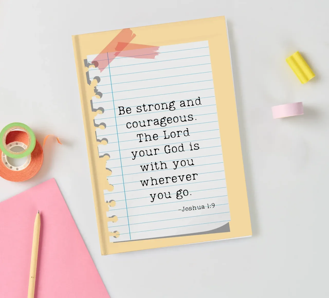 Be Strong & Courageous - Joshua 1:9 notebook by vintagepod