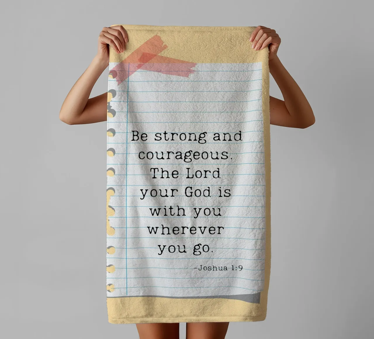 Be Strong & Courageous - Joshua 1:9 towel by vintagepod