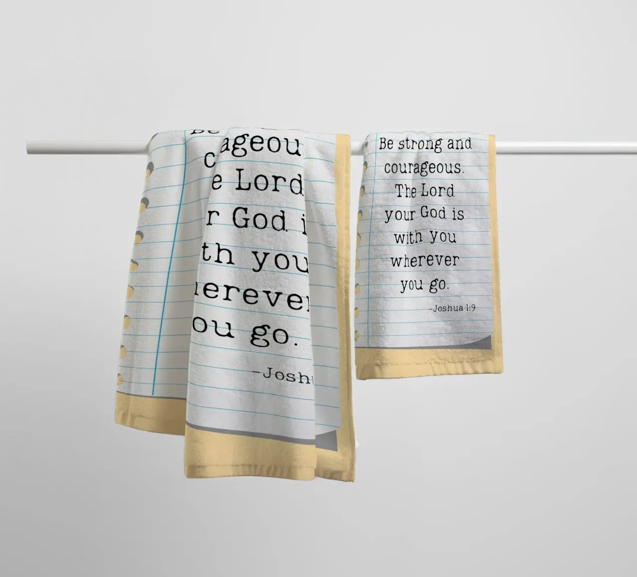 Be Strong & Courageous - Joshua 1:9 towel by vintagepod