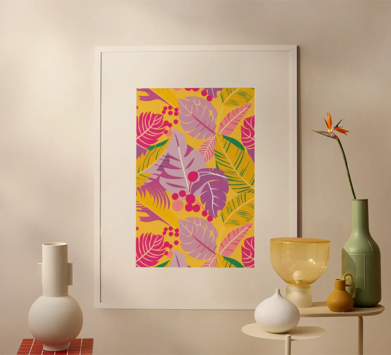 Fusione floreale solare poster con telaio in alluminio da Heaven Craft
