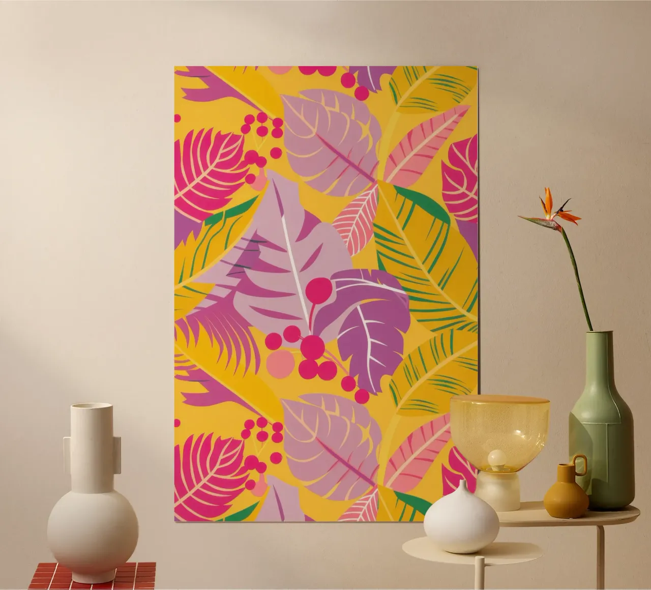 Fusione floreale solare poster con telaio in alluminio da Heaven Craft