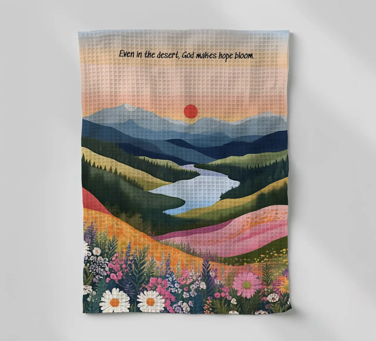Même dans le désert, Dieu fait fleurir l'espoir torchon de vintagepod
