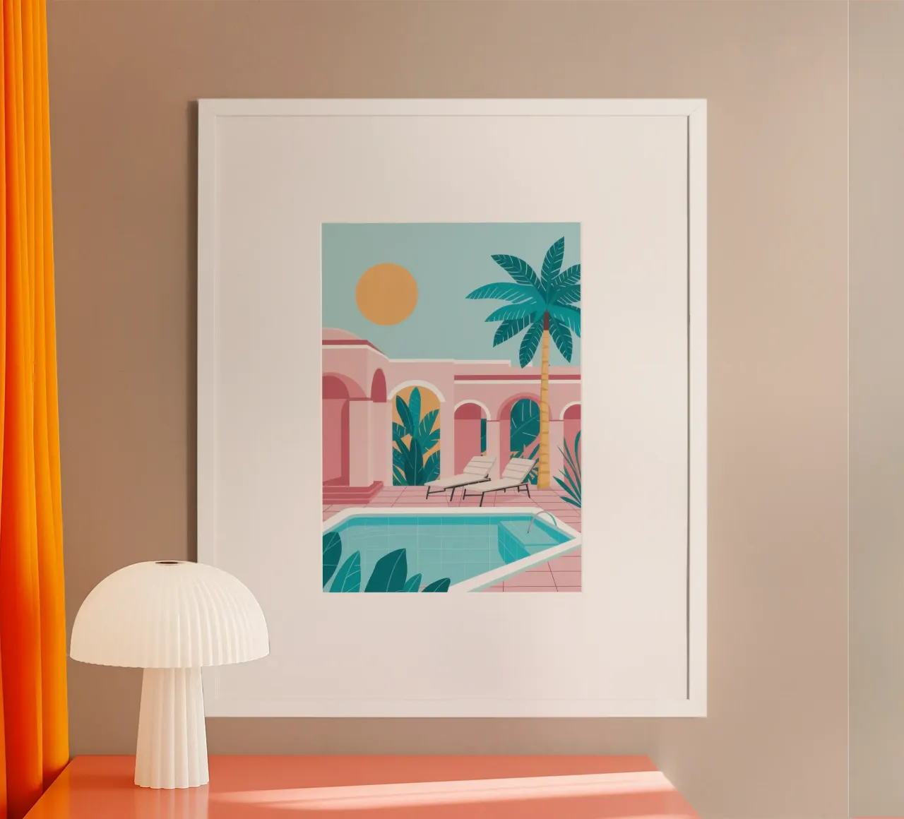 Modernes Pool-Glück Poster mit Aluminium Rahmen von Heaven Craft