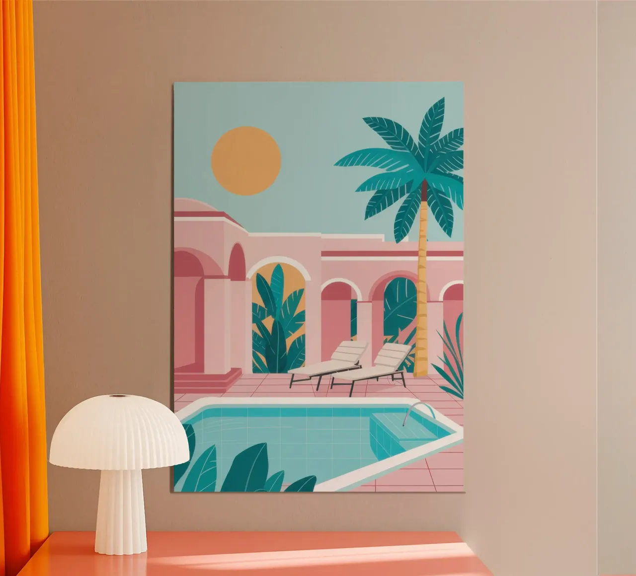 Modernes Pool-Glück Poster mit Aluminium Rahmen von Heaven Craft
