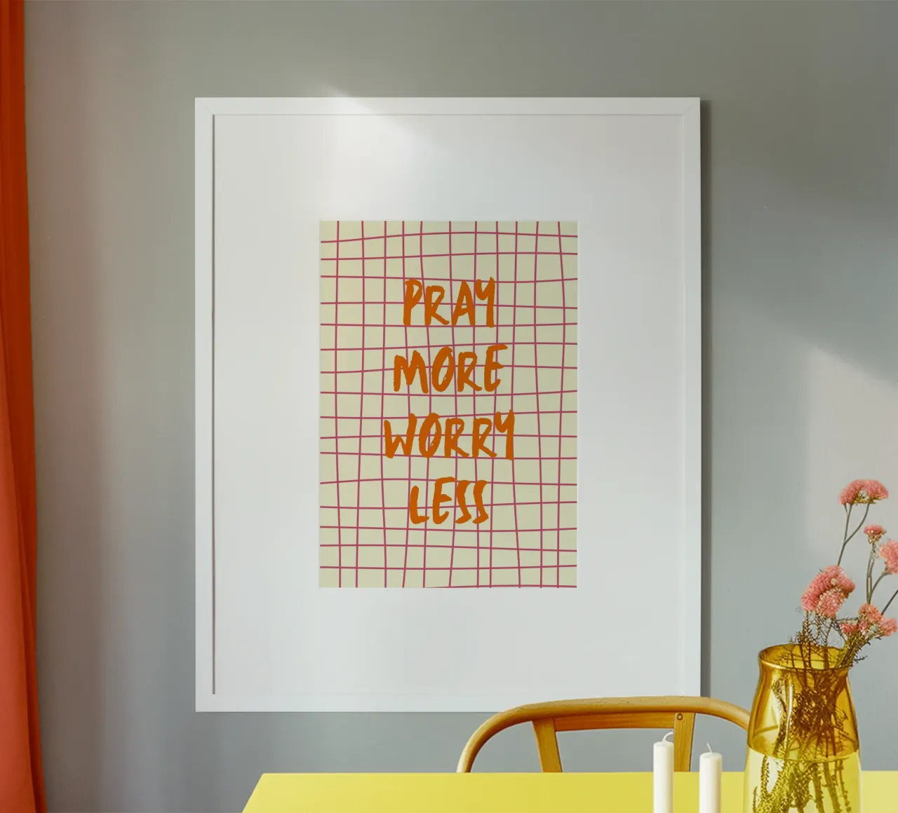 Pregare di più, preoccuparsi di meno - Arte cristiana poster da vintagepod