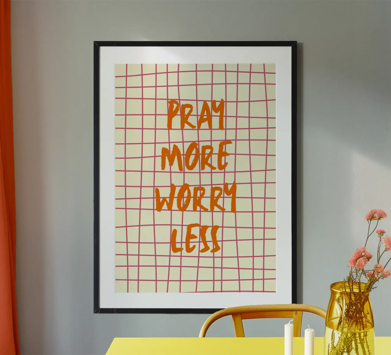 Pregare di più, preoccuparsi di meno - Arte cristiana poster da vintagepod