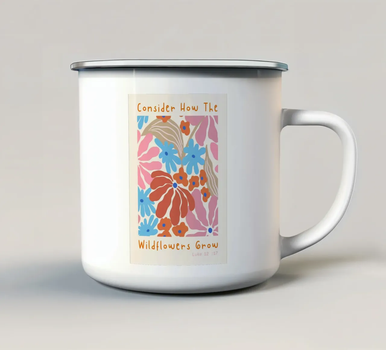 Considerate come crescono i fiori selvatici tazza in smalto da vintagepod