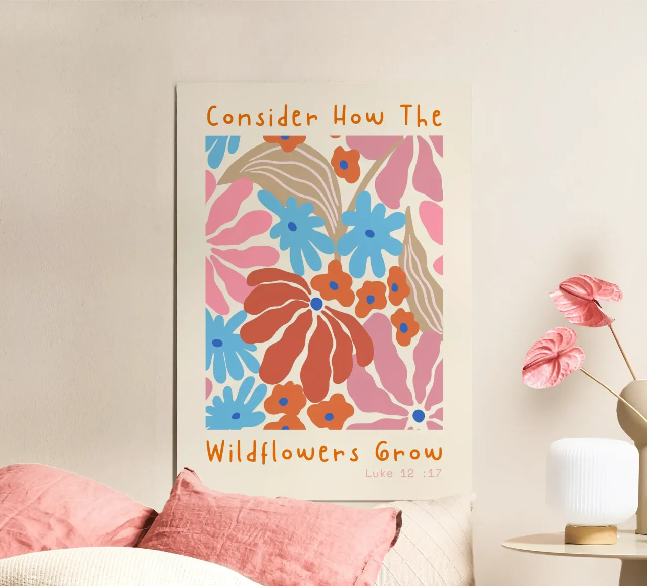 Tenir compte de la façon dont les fleurs sauvages poussent poster avec cadre en plastique de vintagepod