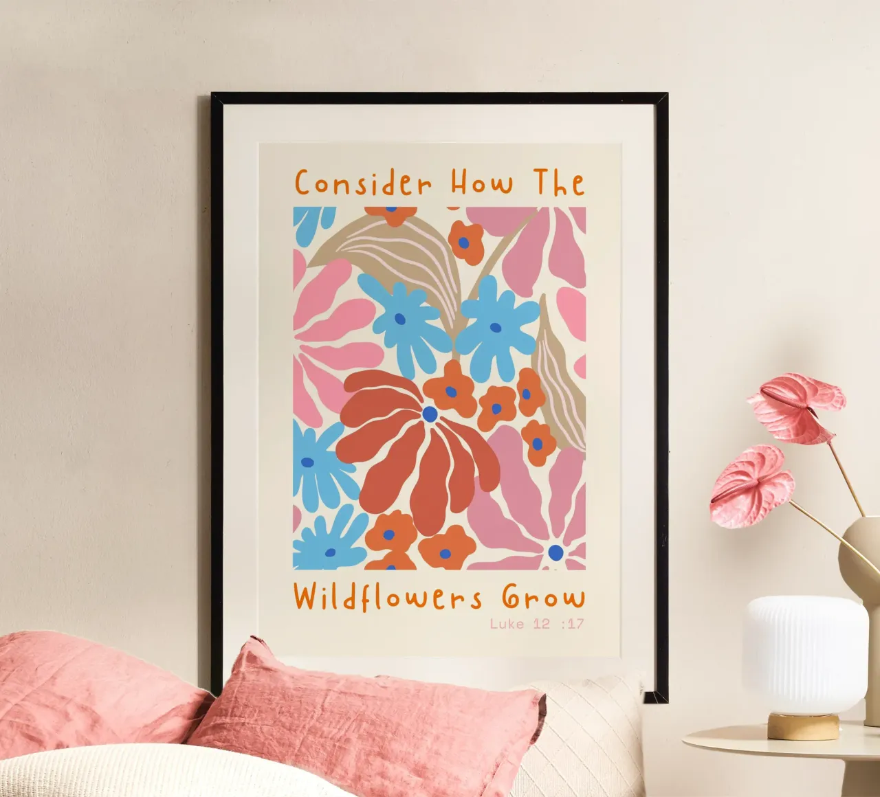 Tenir compte de la façon dont les fleurs sauvages poussent poster avec cadre en plastique de vintagepod