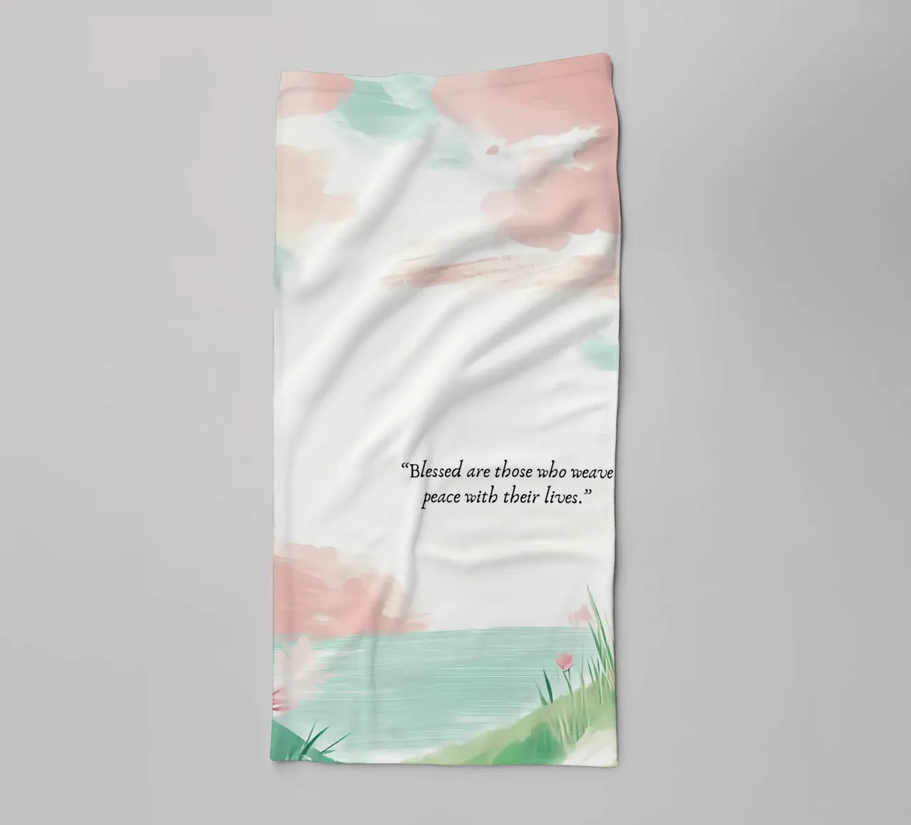 Gezegend zijn zij die vrede weven badhanddoek van vintagepod