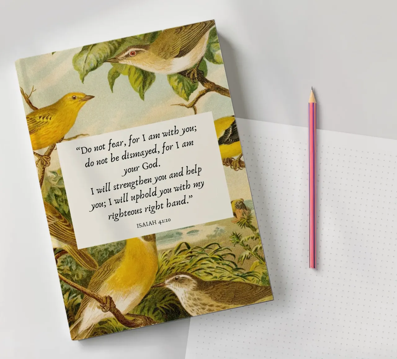Do Not Fear, Isaiah 41:10 Art Print notebook by vintagepod