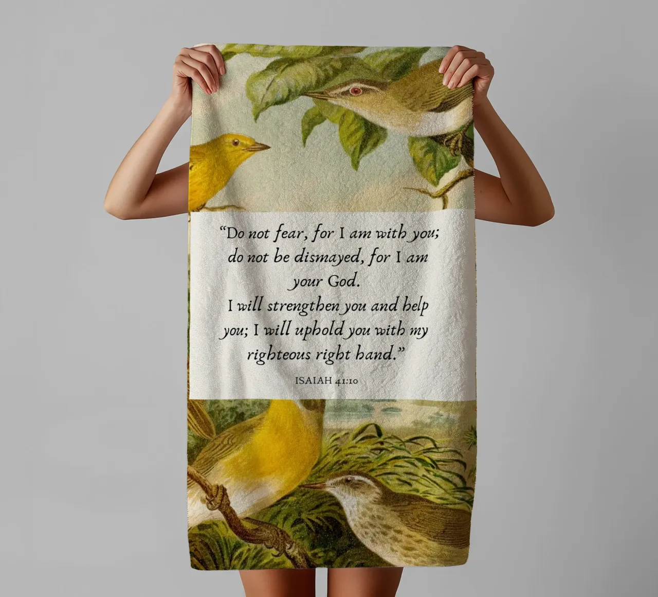 Do Not Fear, Isaiah 41:10 Art Print towel by vintagepod