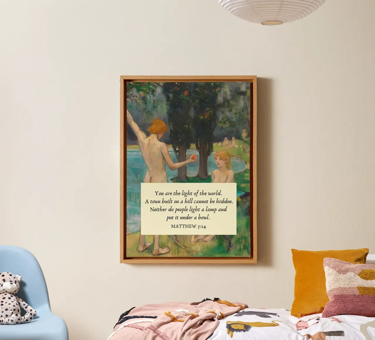 You Are the Light of the World canvas with Floater frame by vintagepod
