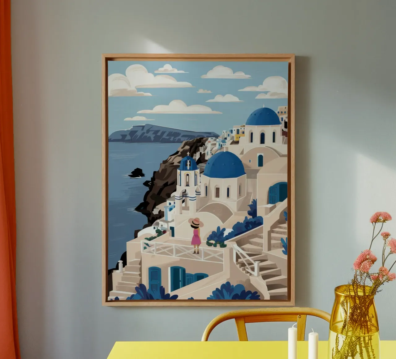 Vue sur la falaise égéenne toile avec Caisse américaine de Heaven Craft
