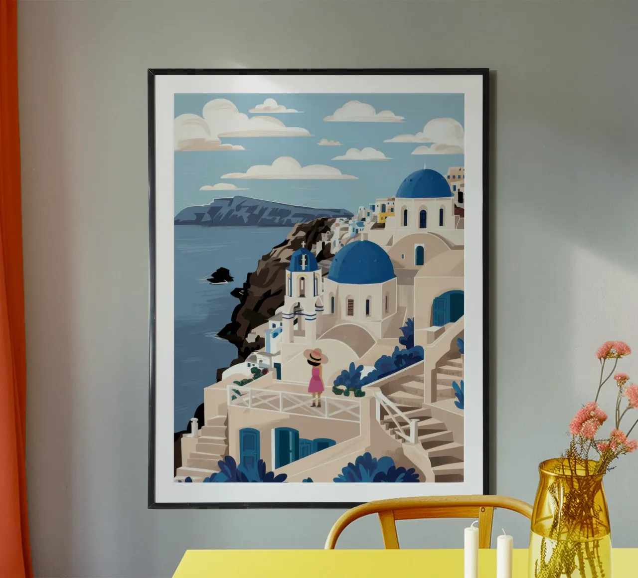 Vue sur la falaise égéenne poster de Heaven Craft