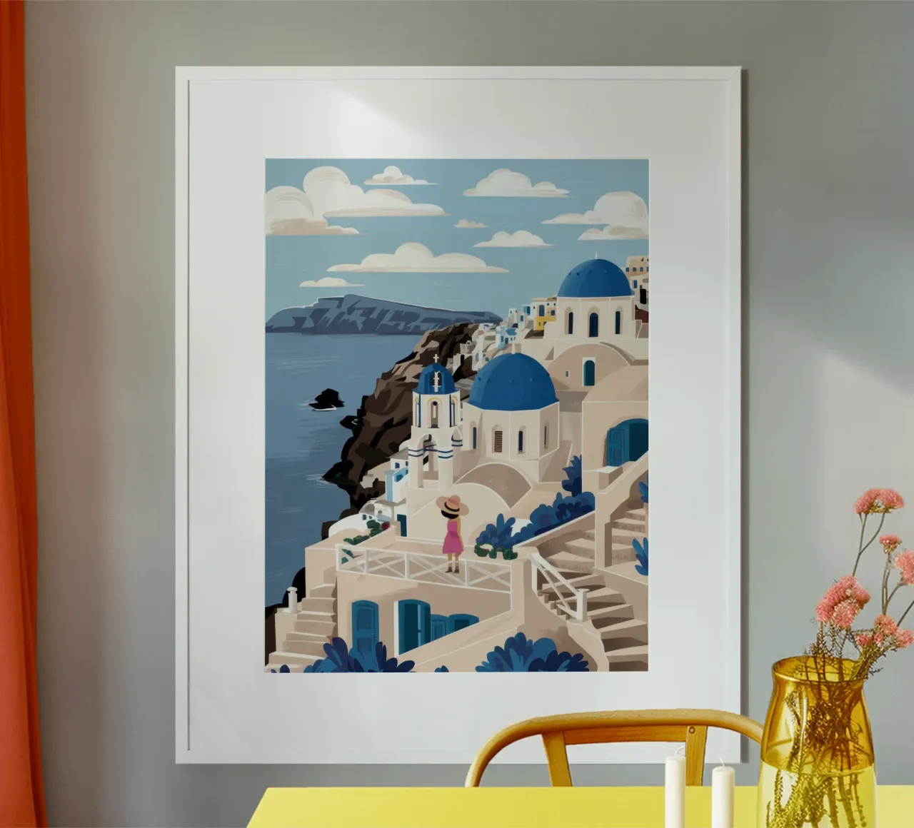 Vue sur la falaise égéenne poster de Heaven Craft