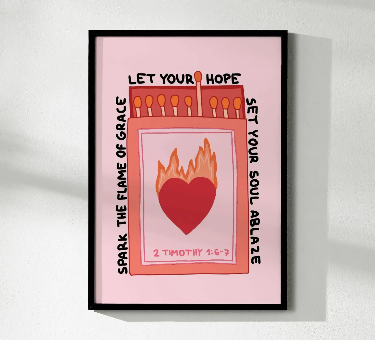 Setze deine Seele in Flammen, Christlicher Kunstdruck Poster von vintagepod