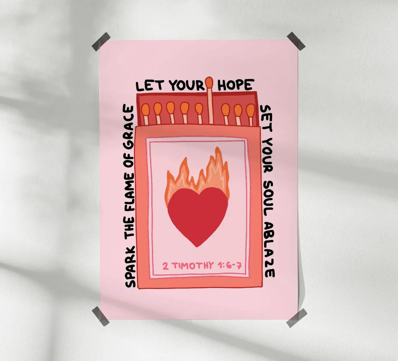 Setze deine Seele in Flammen, Christlicher Kunstdruck Poster von vintagepod