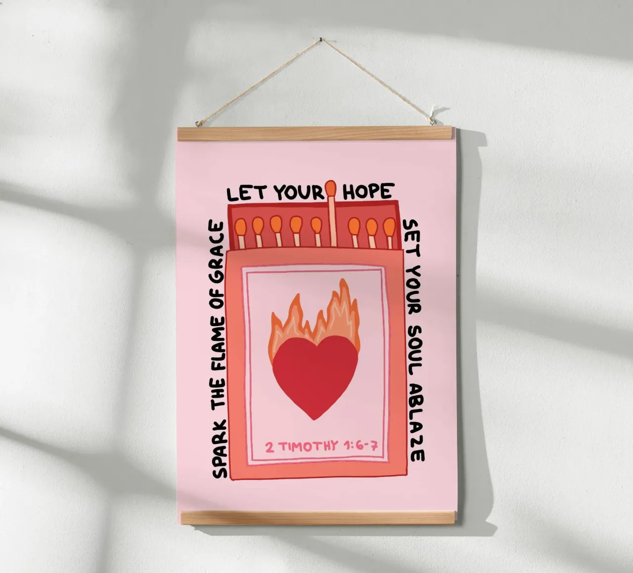 Setze deine Seele in Flammen, Christlicher Kunstdruck Poster von vintagepod