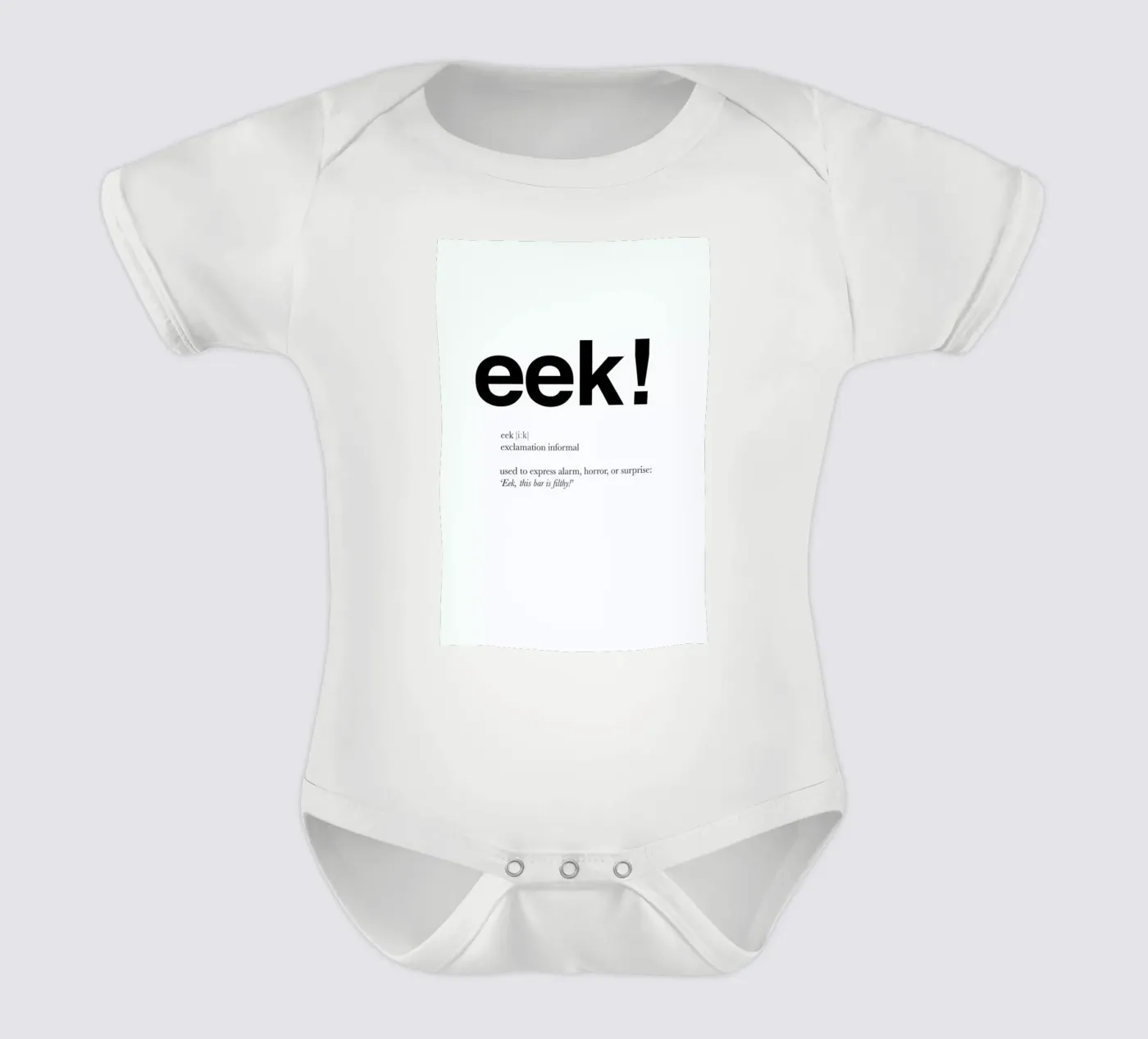 The eek interjection Kurzarm Babybody von Matěj Kašpar Jirásek