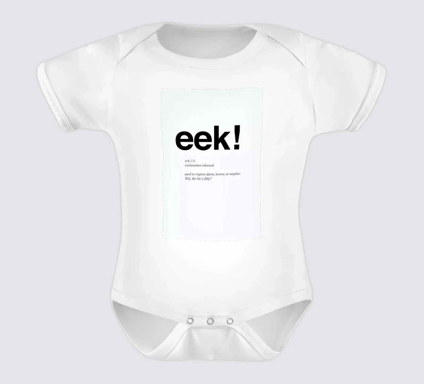The eek interjection Kurzarm Babybody von Matěj Kašpar Jirásek
