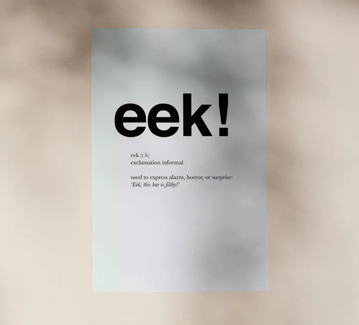 The eek interjection backlit folie van Matěj Kašpar Jirásek
