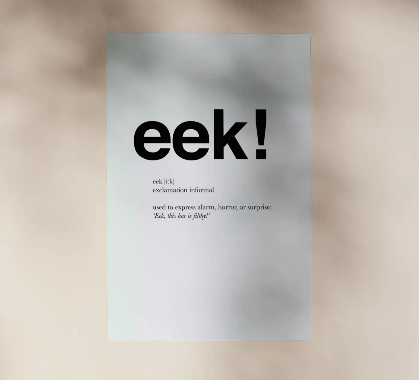 The eek interjection backlit folie van Matěj Kašpar Jirásek