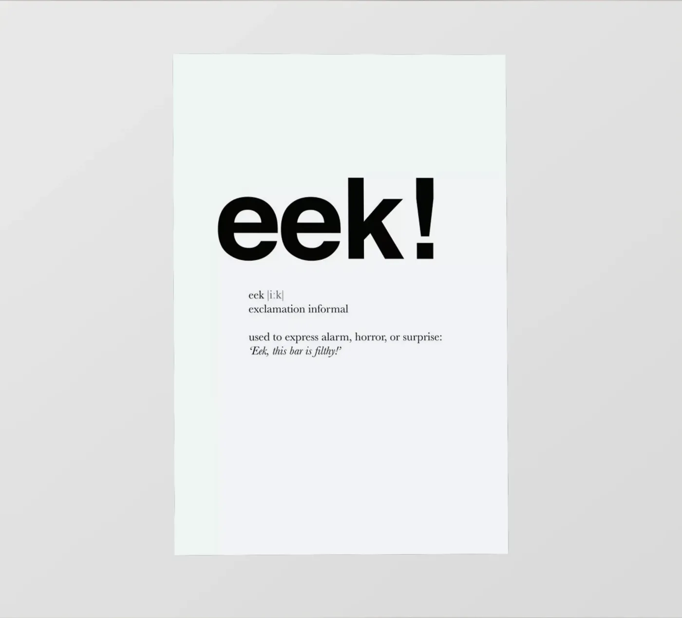 The eek interjection backlit folie van Matěj Kašpar Jirásek