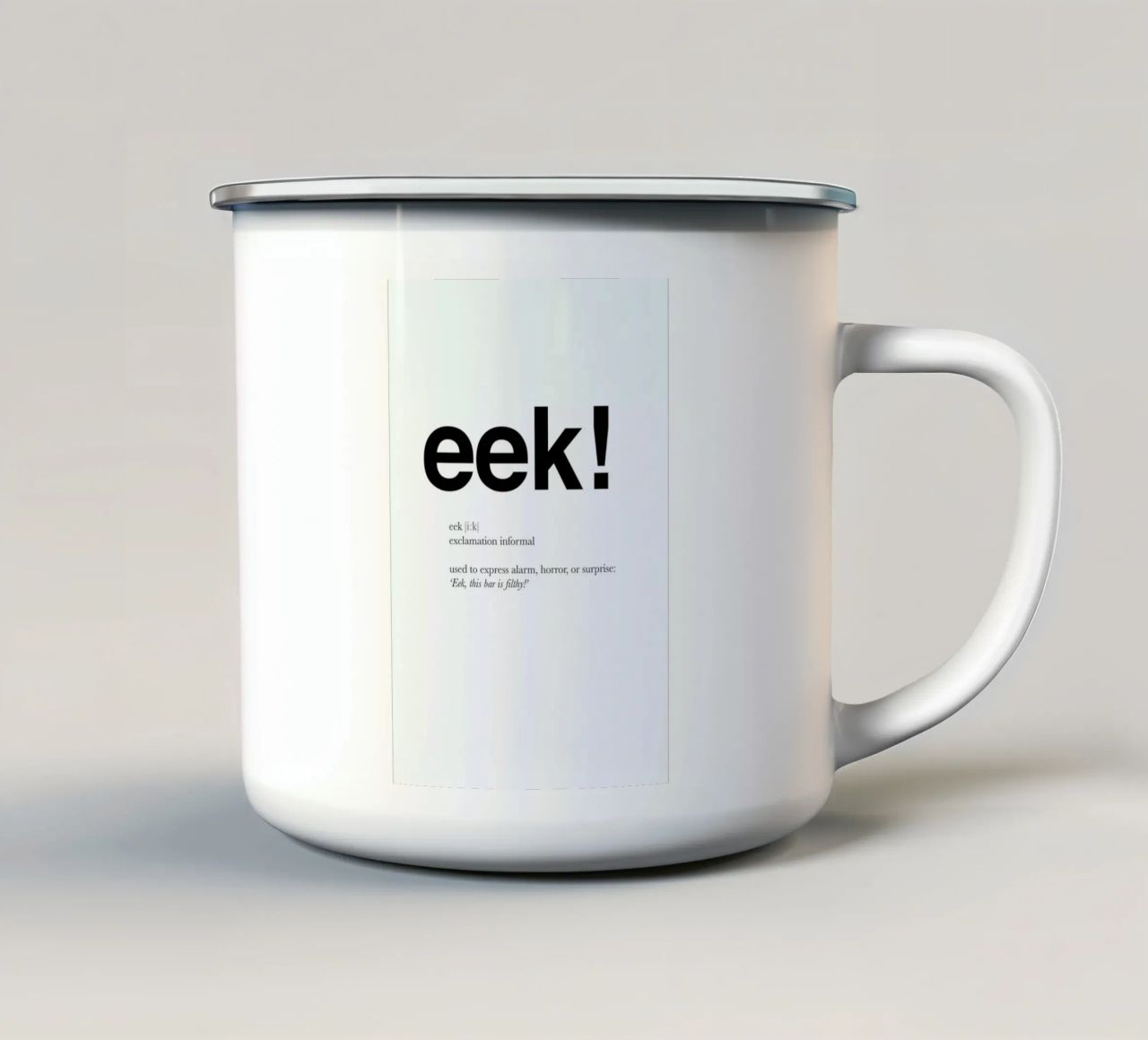 The eek interjection tazza in smalto da Matěj Kašpar Jirásek