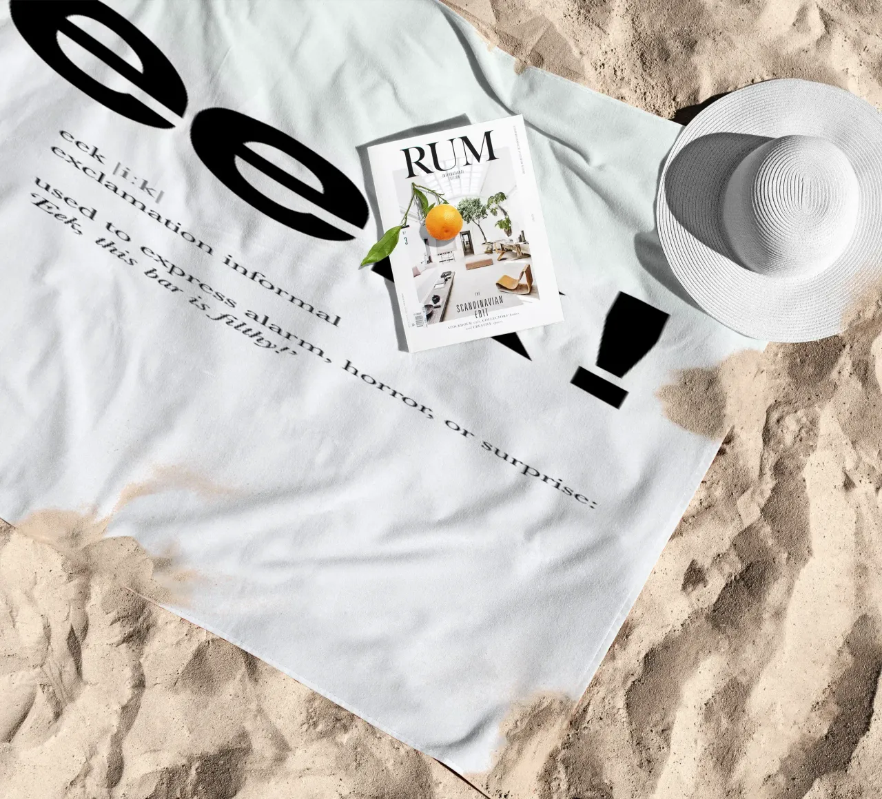 The eek interjection beach towel by Matěj Kašpar Jirásek