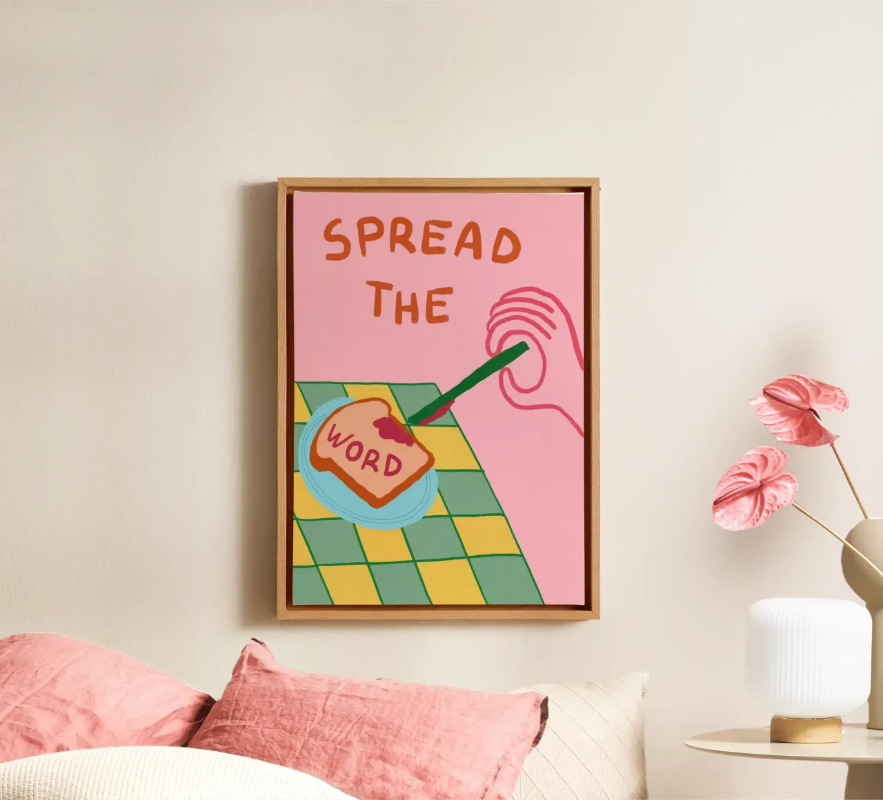 Spread the Word, Christian Art Print canvas with Floater frame by vintagepod