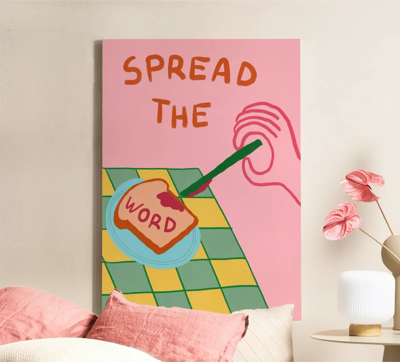 Spread the Word, Christian Art Print canvas with Floater frame by vintagepod