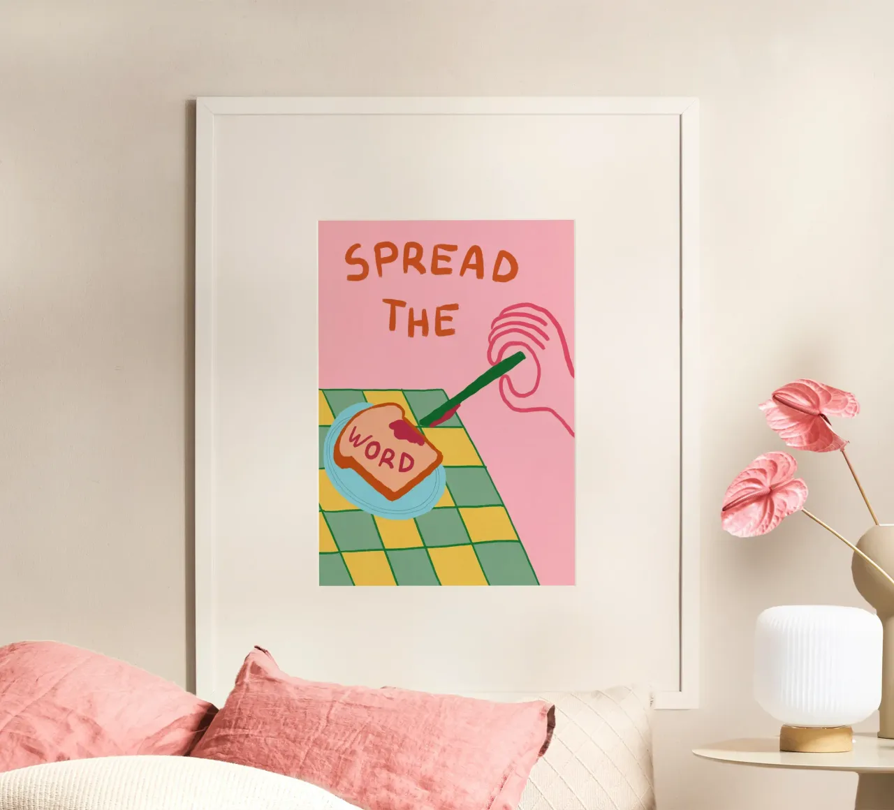 Diffondere la parola, stampa d'arte cristiana poster con telaio in legno da vintagepod