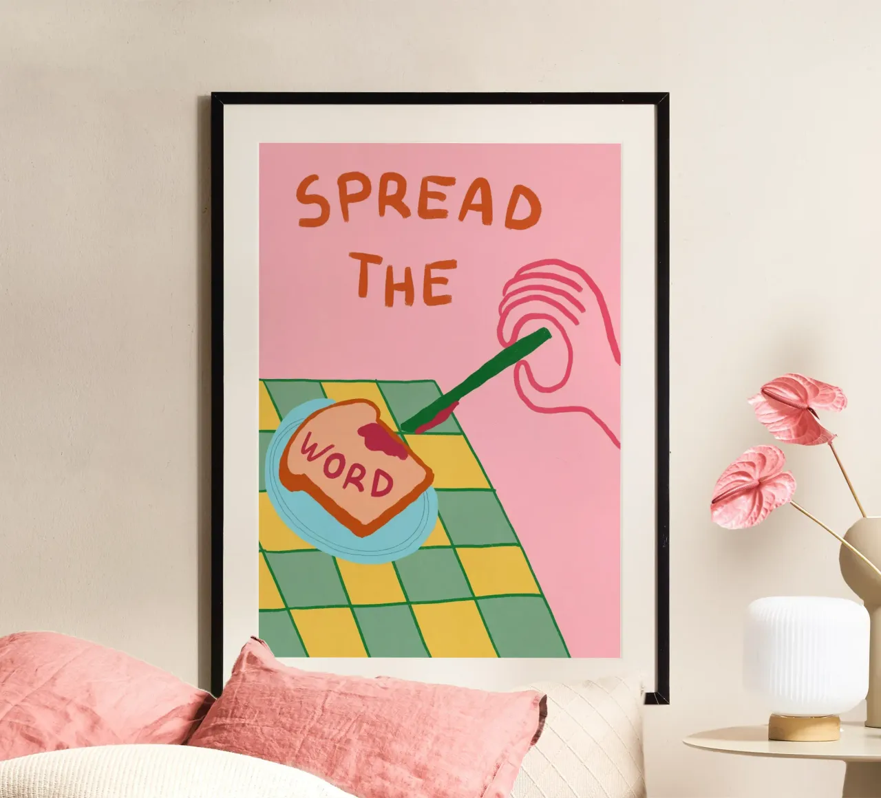 Diffondere la parola, stampa d'arte cristiana poster con telaio in legno da vintagepod