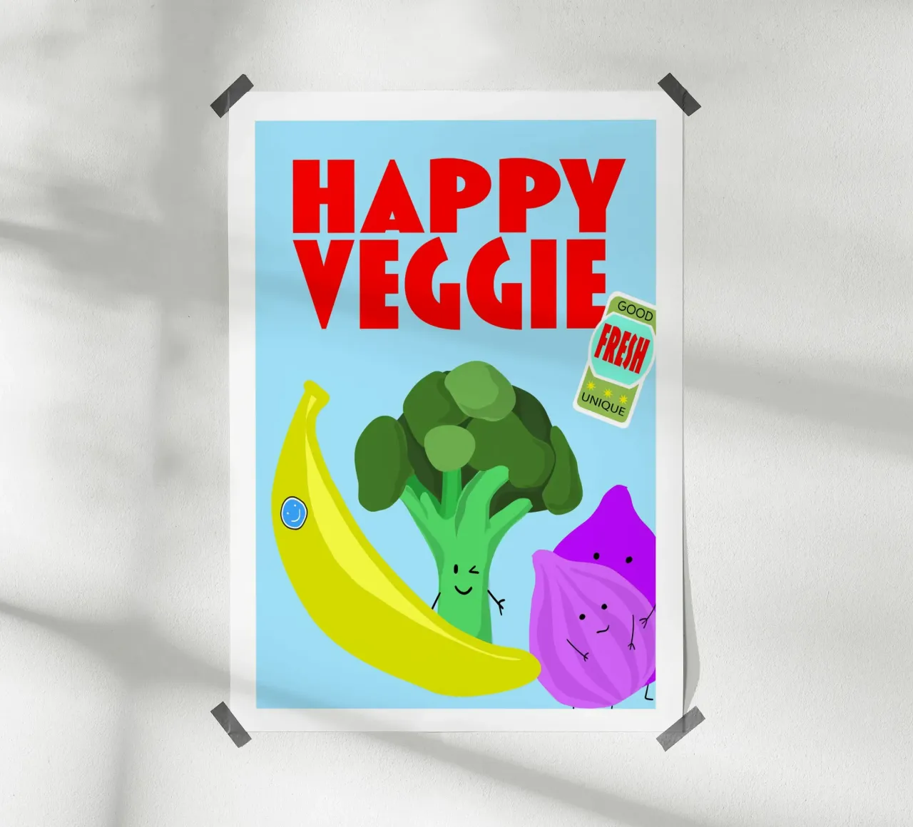 Happy veggie poster da Limo und Mo