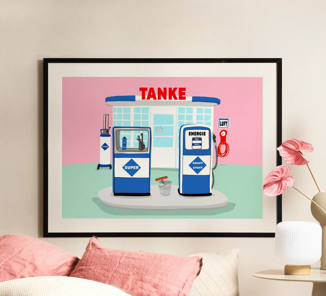 Tilly´s Tanke rosa poster con telaio in plastica da Limo und Mo