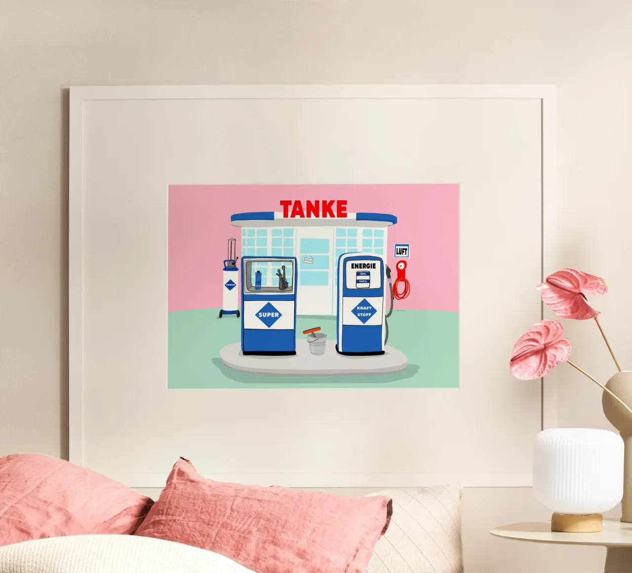 Tilly´s Tanke rosa poster con telaio in plastica da Limo und Mo
