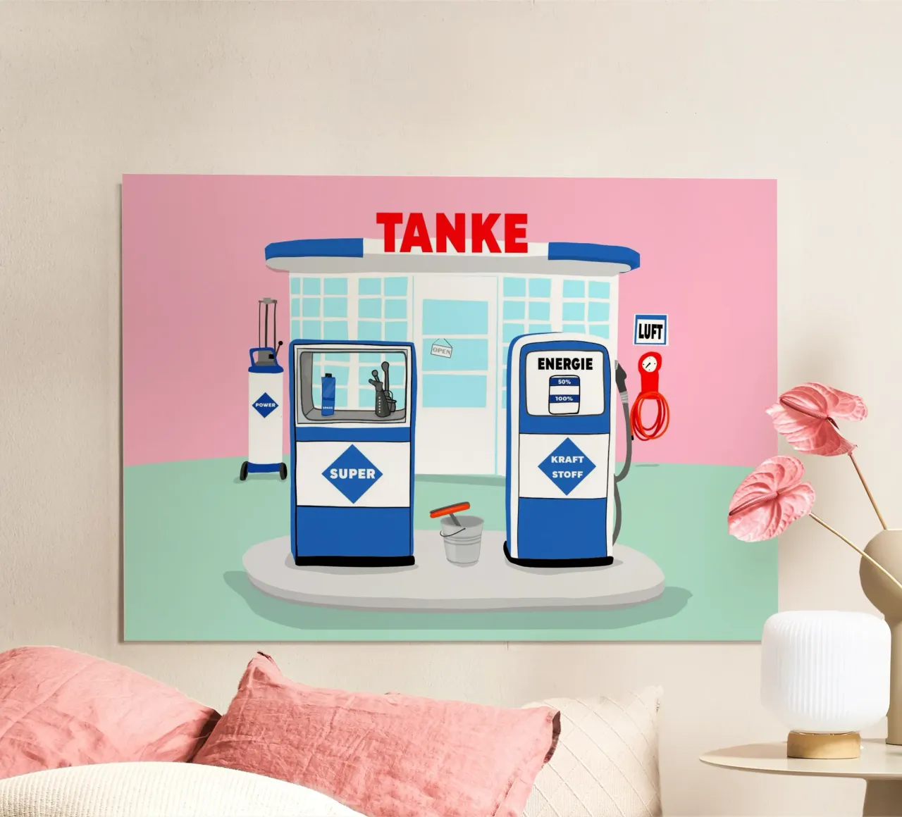 Tilly´s Tanke rosa poster con telaio in plastica da Limo und Mo