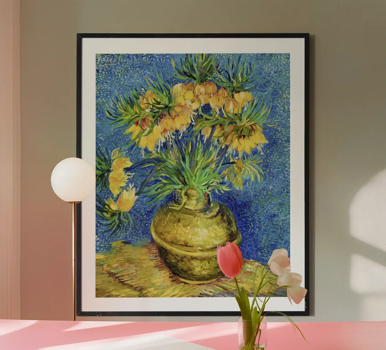 Vincent van Gogh - Fritillarie imperiali in un vaso di rame poster da Venus Art
