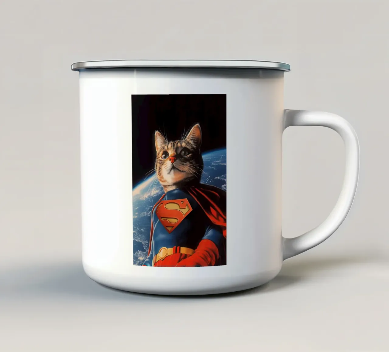 Supercat Nr. 01 tazza in smalto da lazydaypaper