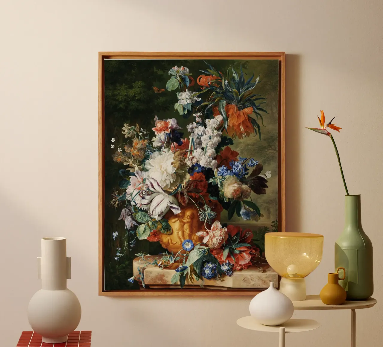 Bouquet of Flowers in an Urn tela con Cornice a cassetta da vintageshop
