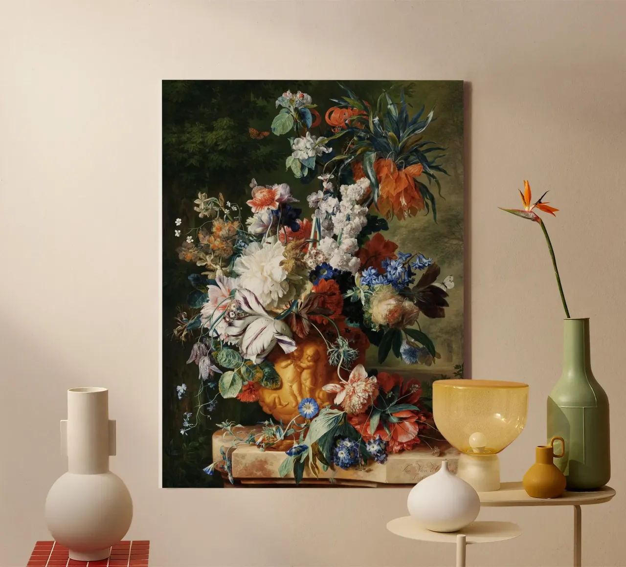 Bouquet of Flowers in an Urn tela con Cornice a cassetta da vintageshop