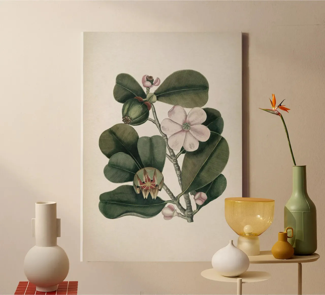 Vintage Catesby 2 Cenchramidea Arbor tela con Cornice a cassetta da Vintage Print Collection
