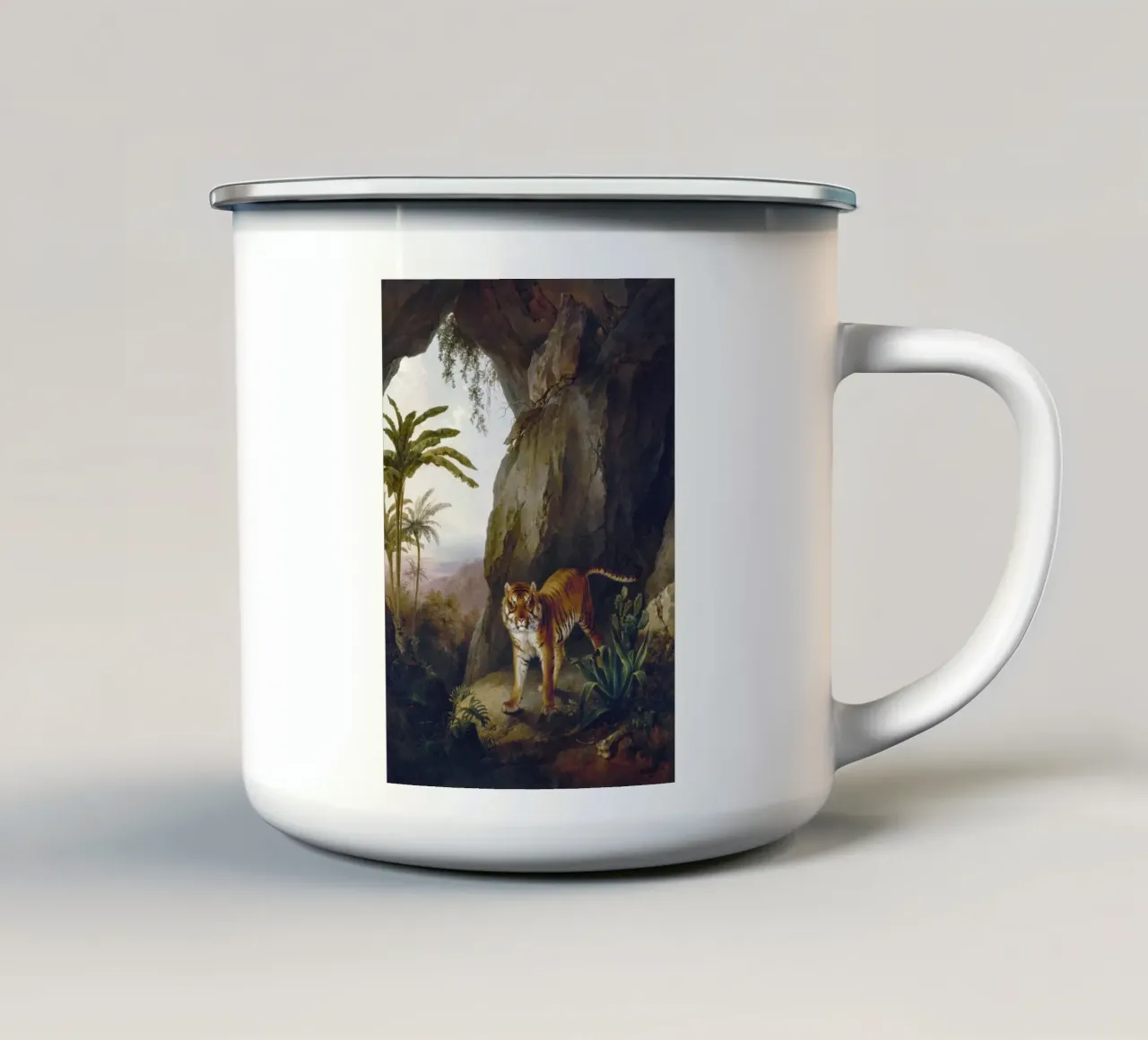 Tiger in a Cave tazza in smalto da vintageshop